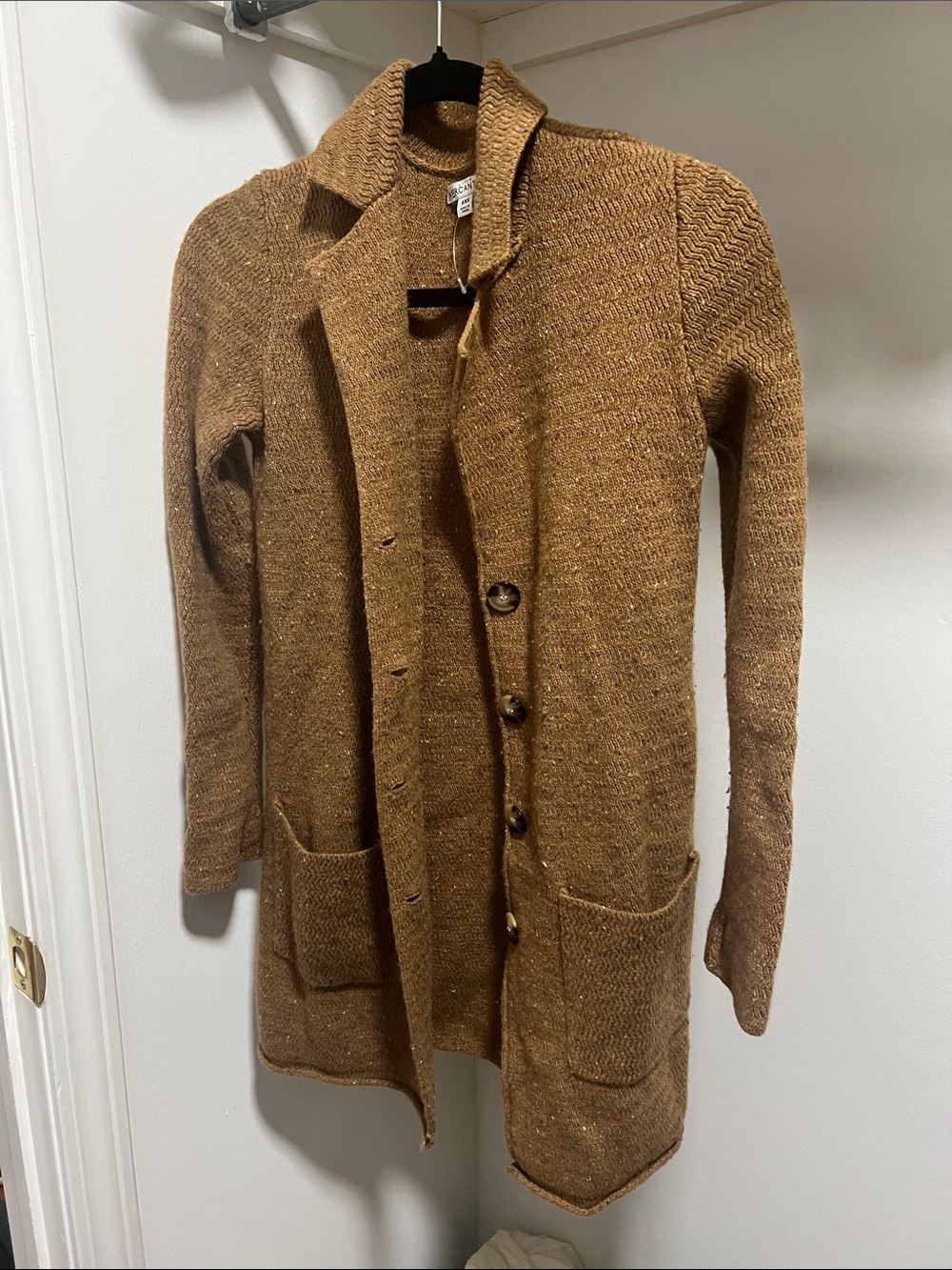 J. Crew Brown Long Knit Button-Front Cardigan